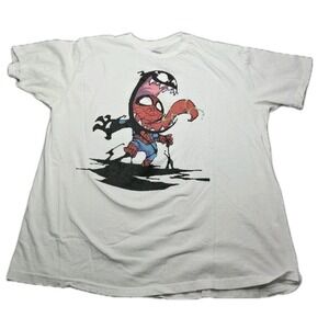 Marvel Comics Spider-Man Venom T-Shirt‎ Men's L Short Sleeve Graphic White